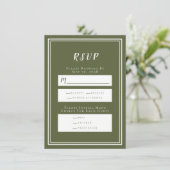 Minimalistische Kaart van het Olive Green Wedding (Staand voorkant)