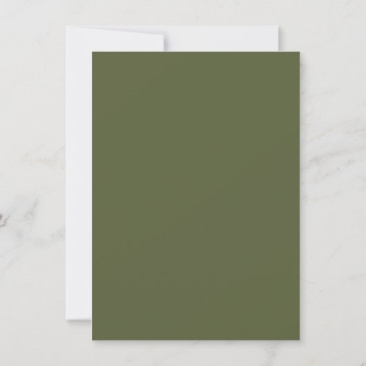 Minimalistische Kaart van het Olive Green Wedding  (Achterkant)