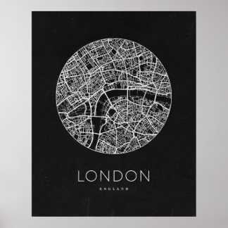 Minimalistische kaart van Londen City Poster