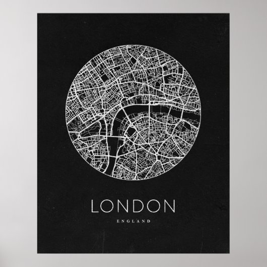 Minimalistische kaart van Londen City Poster (Voorkant)