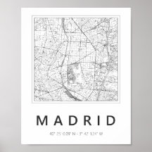 Minimalistische kaart van Madrid