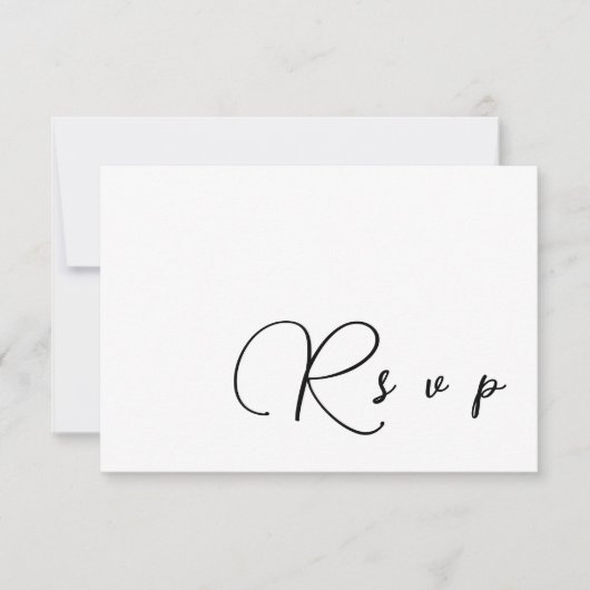 Minimalistische Kaart van RSVP QR-code voor weduws Notitiekaartje (Voorkant)