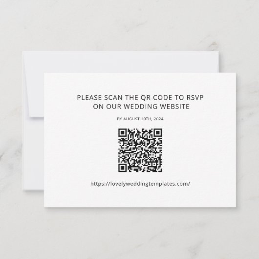 Minimalistische Kaart van RSVP QR-code voor weduws Notitiekaartje (Achterkant)
