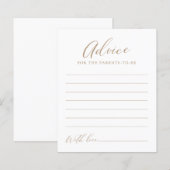 Minimalistische Kaart voor advies over Baby shower (Voorkant / Achterkant)