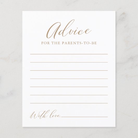 Minimalistische Kaart voor advies over Baby shower (Voorkant)