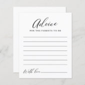 Minimalistische Kaart voor advies over Baby shower (Voorkant / Achterkant)