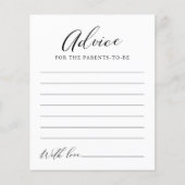 Minimalistische Kaart voor advies over Baby shower (Voorkant)