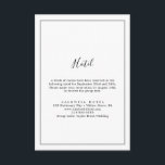 Minimalistische Kaart voor behuizing van hotel<br><div class="desc">Deze minimalistische hotelbehuizingskaart is perfect voor een eenvoudige bruiloft. Het moderne romantische ontwerp kenmerkt klassieke zwarte en witte typografie in combinatie met een robuuste, maar elegante kalligrafie met een stijl met handschrift. in elke kleur. Houd het ontwerp eenvoudig en elegant, zoals het is, of personaliseer het door uw eigen grafiek...</div>