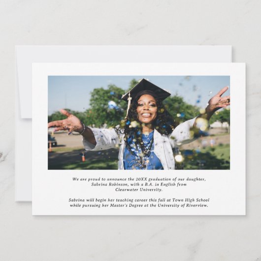 Minimalistische Kaart voor bekendmaking van twee f (Achterkant)