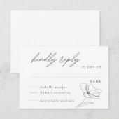 Minimalistische Kaart voor Floral Line Art Enclosu (Voorkant / Achterkant)