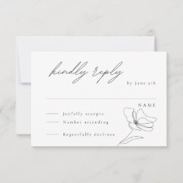 Minimalistische Kaart voor Floral Line Art Enclosu