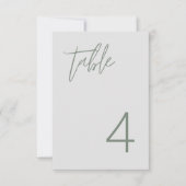 Minimalistische Kaart voor groene tabelnummers (Voorkant)