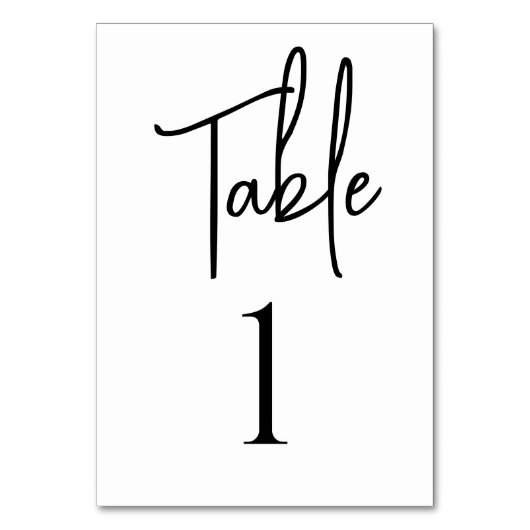 Minimalistische Kaart voor het Witte Tabelnummer v (Achterkant)