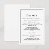 Minimalistische Kaart voor huwelijksgegevens (Voorkant / Achterkant)