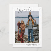 Minimalistische Kaart voor kerstfeestdagen met vro (Voorkant / Achterkant)