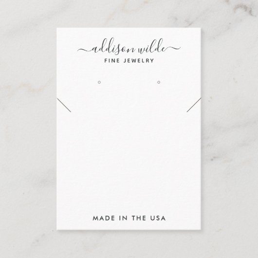 Minimalistische Kaart voor modern Ketting met oorm Visitekaartje (Voorkant)