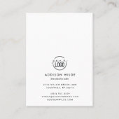 Minimalistische Kaart voor modern Ketting met oorm Visitekaartje (Achterkant)