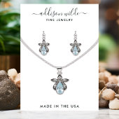 Minimalistische Kaart voor modern Ketting met oorm Visitekaartje