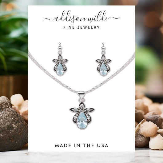 Minimalistische Kaart voor modern Ketting met oorm Visitekaartje