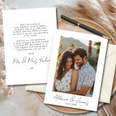 Minimalistische Kaart voor moderne fotohuwelijksaa