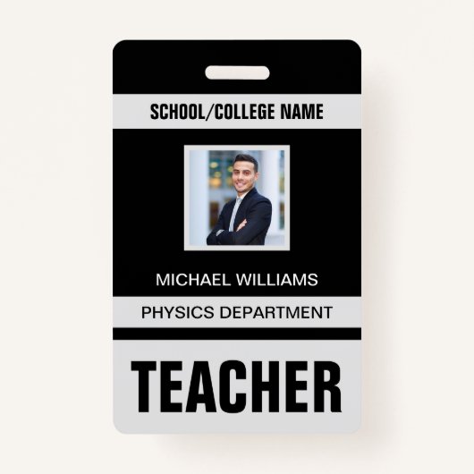Minimalistische Kaart voor moderne leerkrachten Badge (Voorkant)