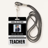 Minimalistische Kaart voor moderne leerkrachten Badge (Voorkant met draagriem)