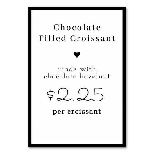 Minimalistische Kaart voor moderne voedselbenaming (Voorkant)