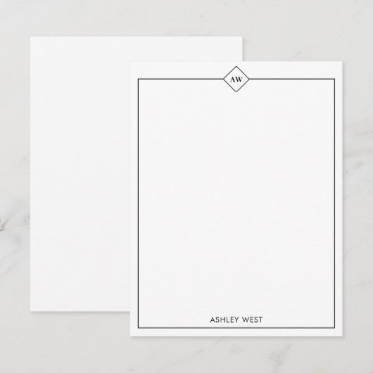 Minimalistische Kaart voor persoonlijke schrijfben Notitiekaartje (Voorkant / Achterkant)