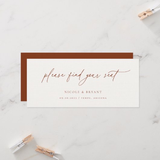 Minimalistische Kaart voor weddenschappen (Voorkant / Achterkant in situ)