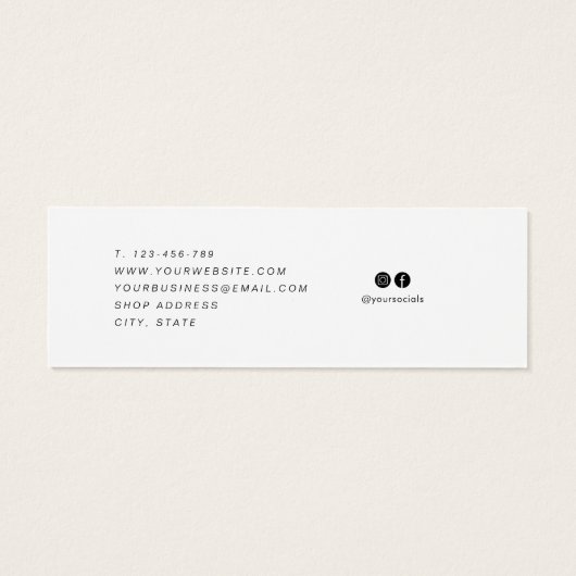 Minimalistische Kaart voor witte sieraden (Achterkant)