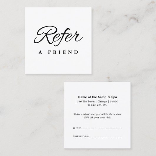 Minimalistische Kaart voor zakelijke verwijzing (Voorkant / Achterkant)