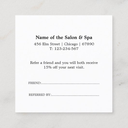 Minimalistische Kaart voor zakelijke verwijzing (Achterkant)