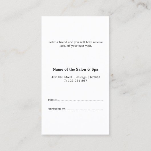 Minimalistische Kaart voor zakelijke verwijzing (Achterkant)