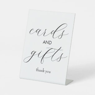 Minimalistische Kaarten en Cadeaus Bord, Eenvoudig Reclamebord Met Voetstuk