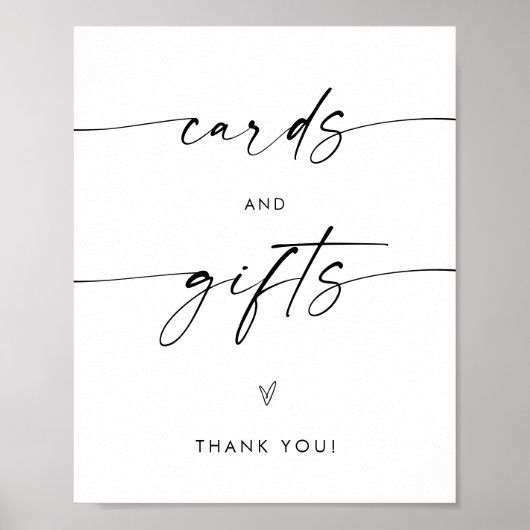 Minimalistische Kaarten en Cadeaus Bord | Moderne  Poster (Voorkant)