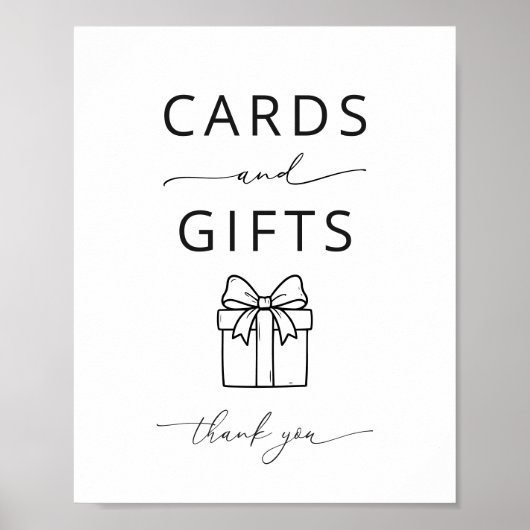 Minimalistische Kaarten en Cadeaus Poster Bord (Voorkant)