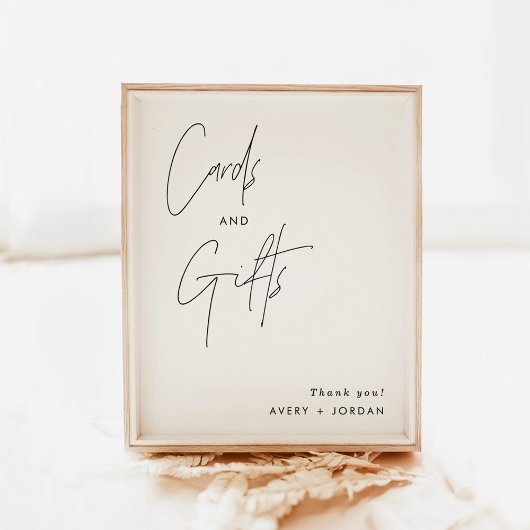 Minimalistische Kaarten en geschenken teken, moder Poster