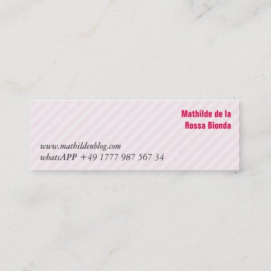 Minimalistische kaarten mini visitekaartje (Achterkant)