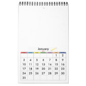 Minimalistische Kalender ELK JAAR/FORMaat/KLEUR/ON (Jan 2027)