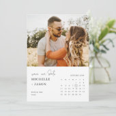 Minimalistische kalender foto Save the Date Kaart (Staand voorkant)