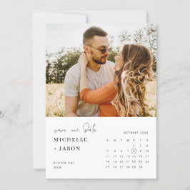 Minimalistische kalender foto Save the Date Kaart