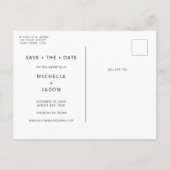 Minimalistische kalender foto Save the Date uitnod Briefkaart (Achterkant)