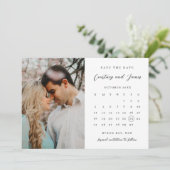 Minimalistische kalender foto Save the Date uitnod Kaart (Staand voorkant)