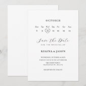 Minimalistische kalender om de datum te bewaren save the date (Voorkant / Achterkant)