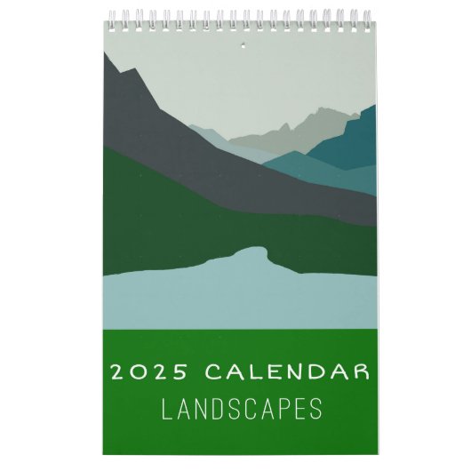 Minimalistische kalender voor landschapskunst 2025 (Hoes)