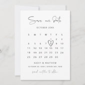 Minimalistische kalenderfoto Save the Date uitnodi Kaart (Voorkant)