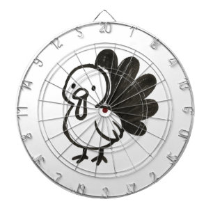 Minimalistische kalkoen – Speelse inkt vogel ontwe Dartbord