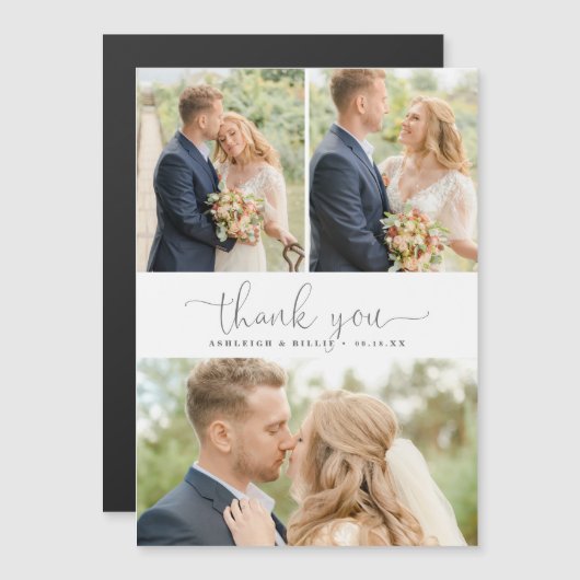 Minimalistische Kalligrafie 3 Fotocollage Dank u (Voorkant / Achterkant)