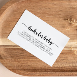 Minimalistische kalligrafie Baby shower Boekaanvra Informatiekaartje