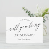 Minimalistische kalligrafie... ben je mijn Bridesm Kaart (Staand voorkant)